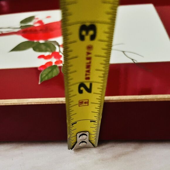 Vintage Otagiri Lacquerware Red Cardinal Berries Christmas Tray  w/Handles Japan - Picture 11 of 11